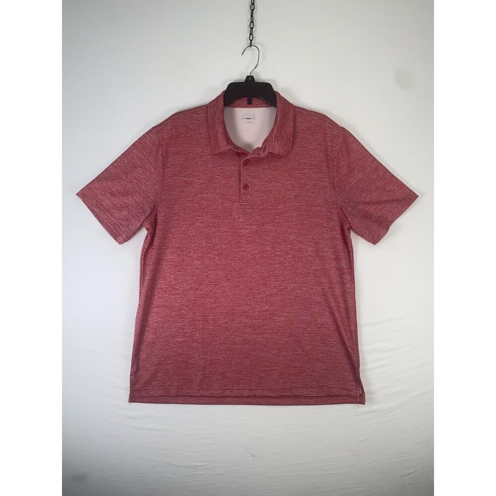 BCG Golf Polo Shirt Mens Large Red 100% Polyester Short Sleeve Casual Golf